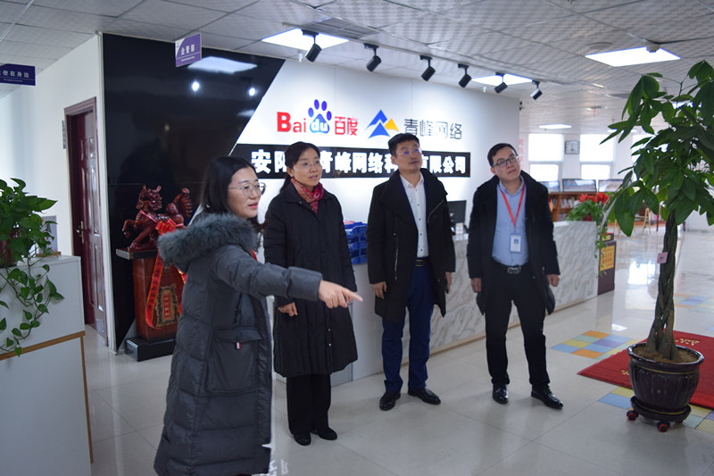 中共河南省委網(wǎng)信辦社評處處長李麗同志，中共安陽市委網(wǎng)信辦副主任、市互聯(lián)網(wǎng)行業(yè)黨委書記王曉萌同志蒞臨安陽青峰網(wǎng)絡(luò)參觀指導(dǎo)！